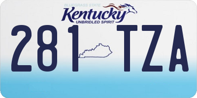 KY license plate 281TZA