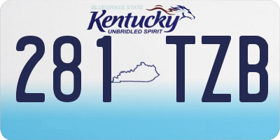 KY license plate 281TZB