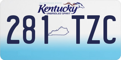 KY license plate 281TZC