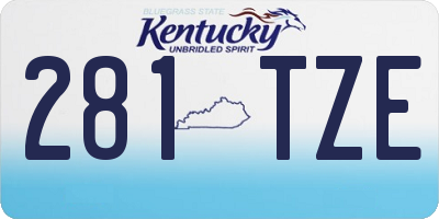 KY license plate 281TZE