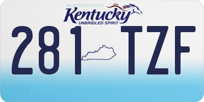 KY license plate 281TZF