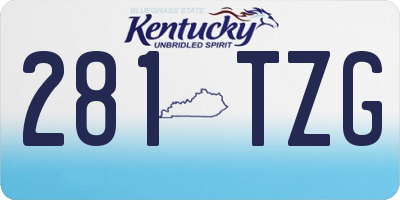KY license plate 281TZG