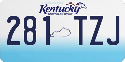 KY license plate 281TZJ