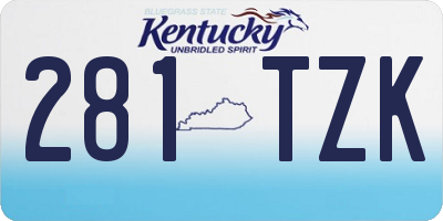 KY license plate 281TZK