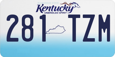 KY license plate 281TZM