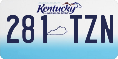 KY license plate 281TZN