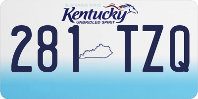 KY license plate 281TZQ