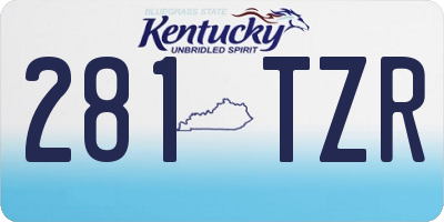 KY license plate 281TZR