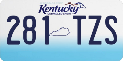 KY license plate 281TZS