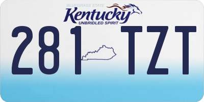KY license plate 281TZT