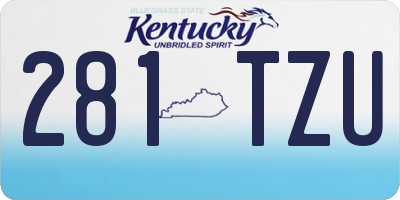 KY license plate 281TZU