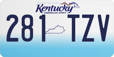 KY license plate 281TZV
