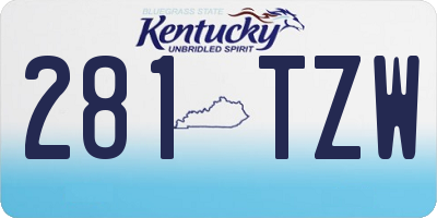 KY license plate 281TZW