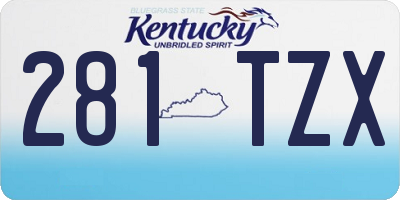 KY license plate 281TZX