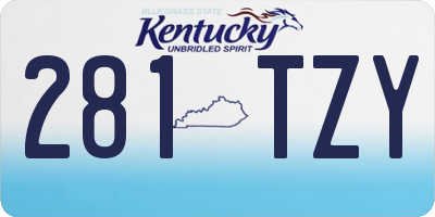 KY license plate 281TZY