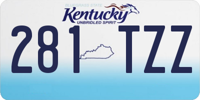 KY license plate 281TZZ