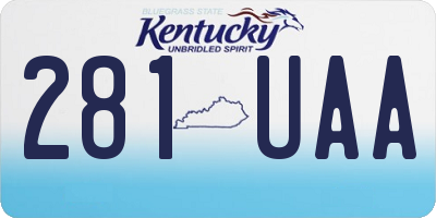 KY license plate 281UAA