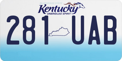 KY license plate 281UAB