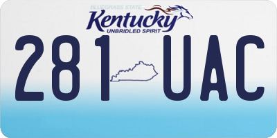 KY license plate 281UAC