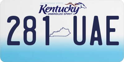 KY license plate 281UAE