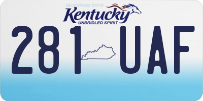KY license plate 281UAF
