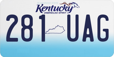 KY license plate 281UAG