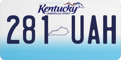 KY license plate 281UAH