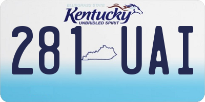 KY license plate 281UAI
