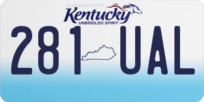 KY license plate 281UAL