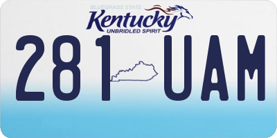 KY license plate 281UAM