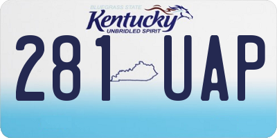 KY license plate 281UAP