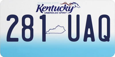 KY license plate 281UAQ