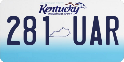 KY license plate 281UAR