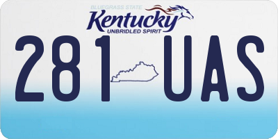 KY license plate 281UAS