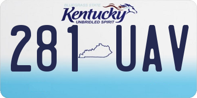 KY license plate 281UAV