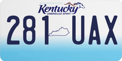 KY license plate 281UAX