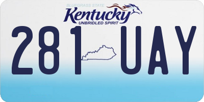 KY license plate 281UAY