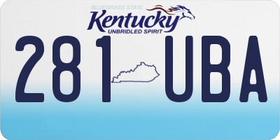 KY license plate 281UBA