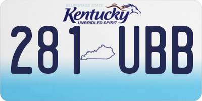 KY license plate 281UBB