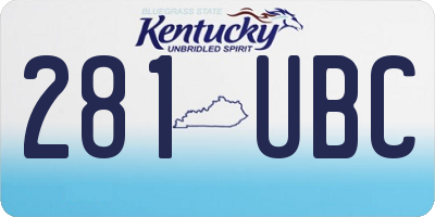 KY license plate 281UBC