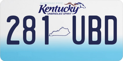 KY license plate 281UBD