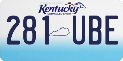 KY license plate 281UBE