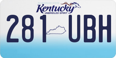 KY license plate 281UBH