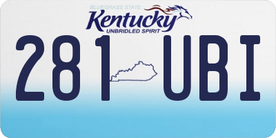 KY license plate 281UBI