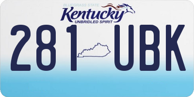 KY license plate 281UBK