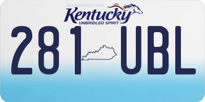 KY license plate 281UBL