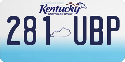 KY license plate 281UBP