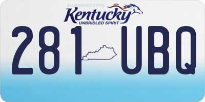KY license plate 281UBQ