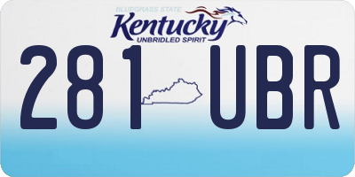 KY license plate 281UBR