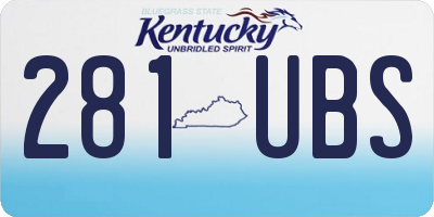 KY license plate 281UBS